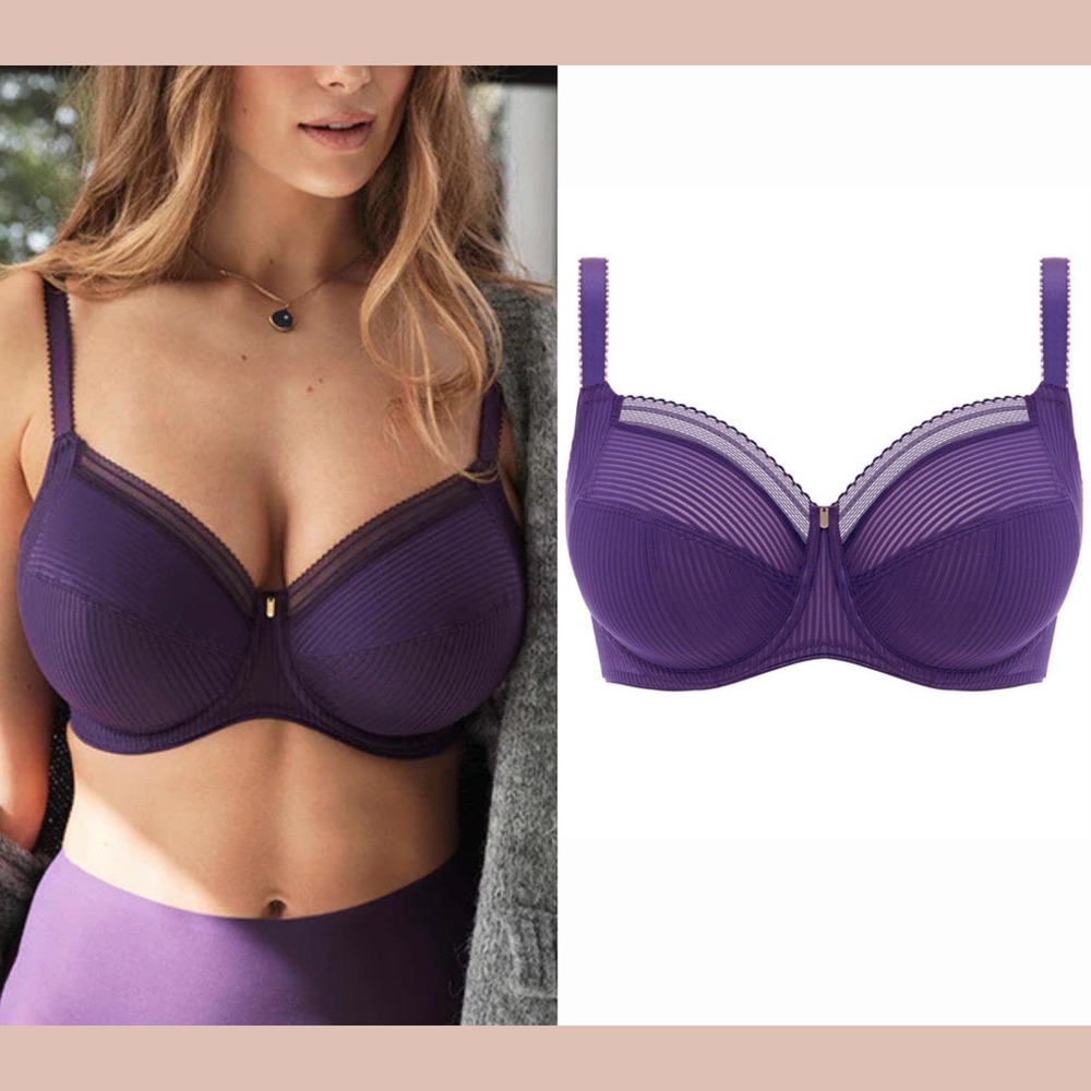 $69 Fantasie [ 36DDD US ] Fusion Underwire Side Support Bra In Purple‎ #U1674